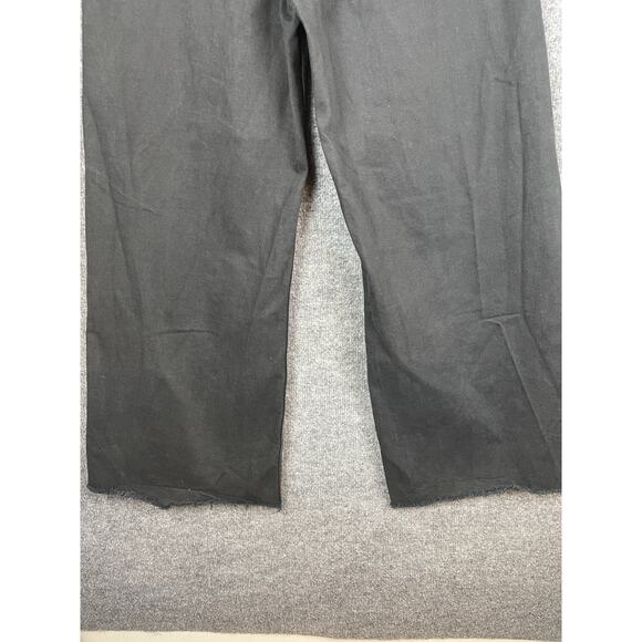 Zara High-rise wide-leg jeans in washed black denim with raw hem Size 10 - Picture 10 of 11